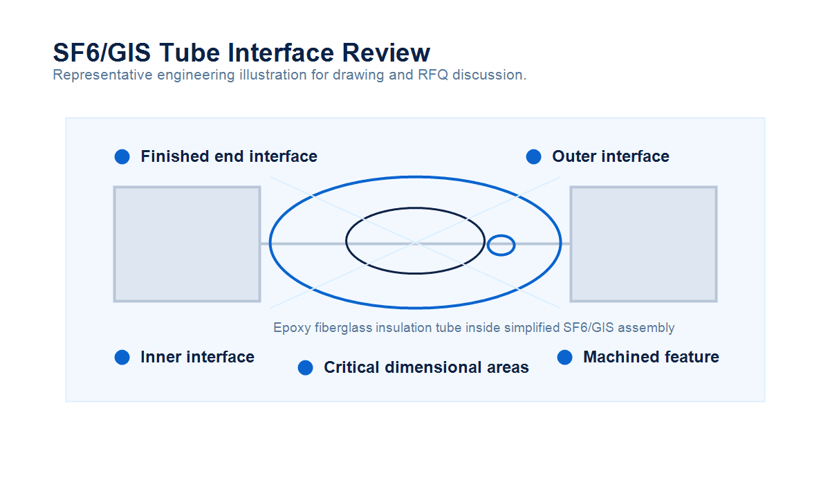 SF6 GIS insulation tube showing inner outer and end interfaces